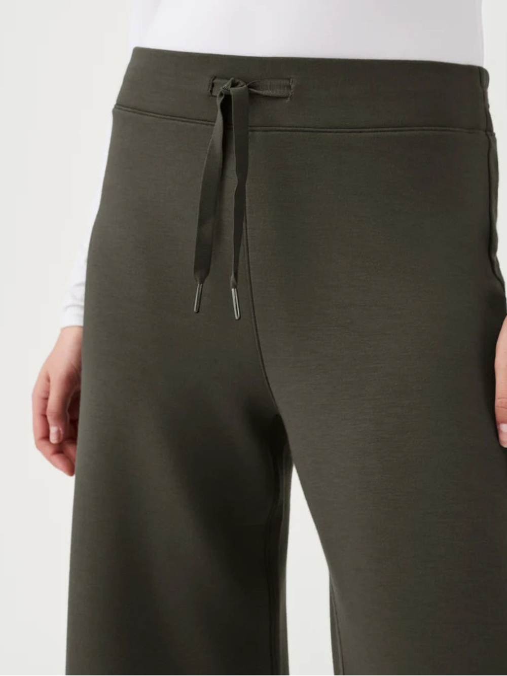 SPANX Wide Leg Drawstring Lounge Pants - Olive Green dice XL LONG - Picture 3 of 9